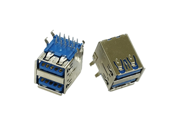 USB 3.0 AF双层90度插板 弯脚有卷边